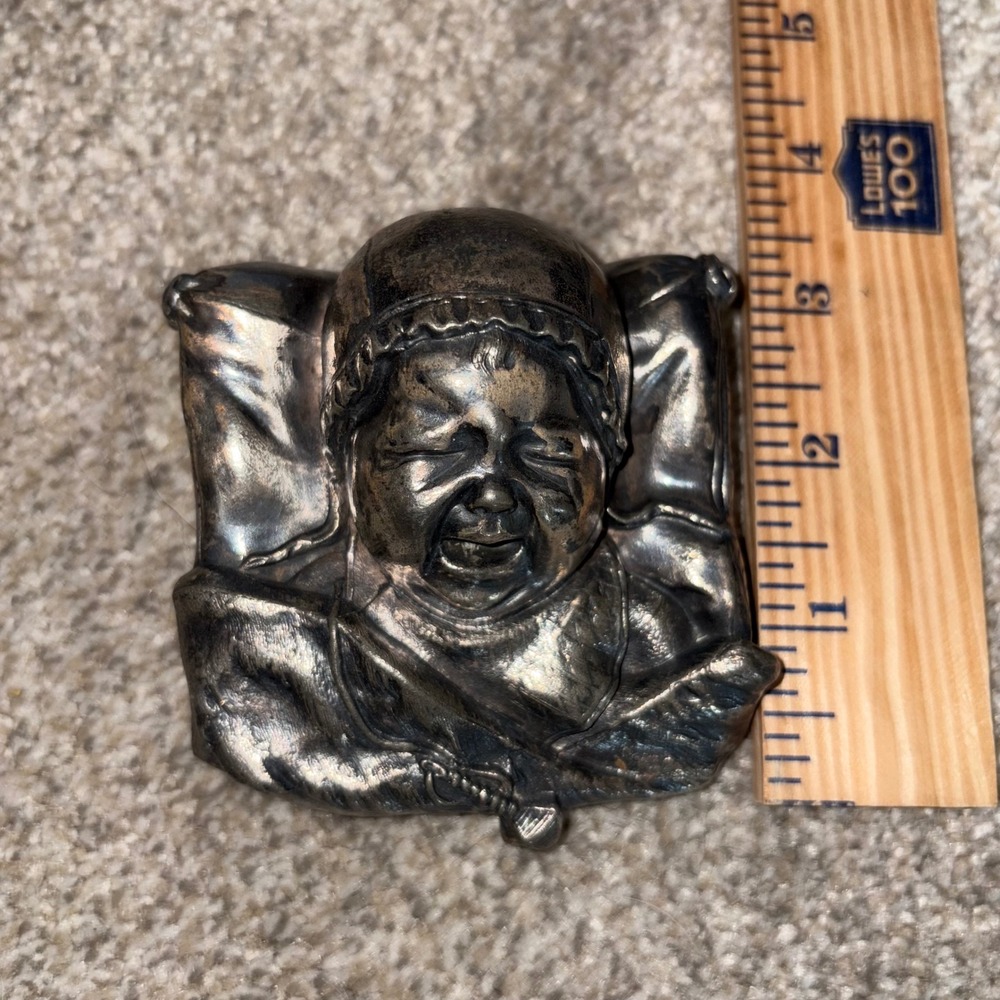 Vintage Crying Baby‎ Sculpture Figurine Sleeping on Pillow Unique Decor